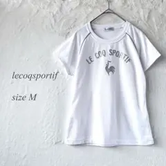 le coq sportif 半袖Tシャツ M 白 ロゴプリント 丸首1453