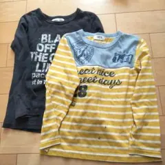 長袖Tシャツセット（黒・ストライプ）