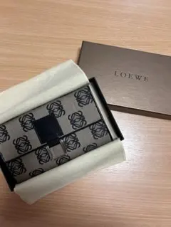 美品】LOEWE ベルトバッグ ベルトポーチ レザー PVC 濃茶系 ロゴ金具