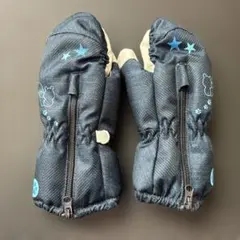 スキーグローブ ダークブルー 星 クマデザイン 95センチ　3歳前後