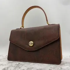 ETRO エトロ ハンドバッグ ペイズリー柄 筒形金具 PVC レザー ブラウンのサムネイル