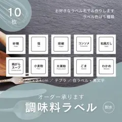 調味料ラベル10枚(白)　2.4cm正方形　枠有り　耐水　テプラ　モノラベのサムネイル
