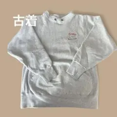 ロゴ刺繍 クルーネックスウェット トレーナー　グレーメンズ