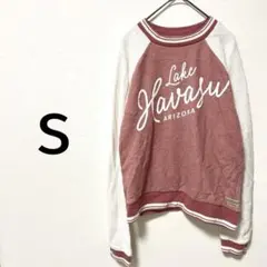 Lake Havasu トレーナー 赤　白　スポーティー　カジュアル　プリント