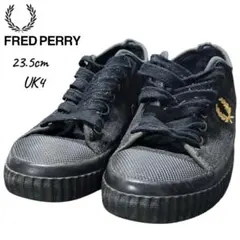FRED PERRY ブラックスニーカー 23.5cm UK4のサムネイル