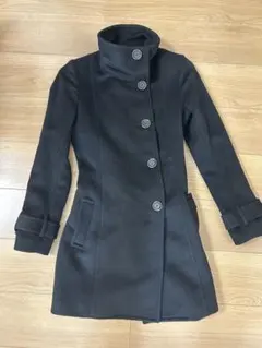 オゾック　スタンドカラーコート　ウールコート　 ブラック