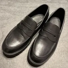 美品☆ ZARA 厚底 トラックソール ローファー ブラック 26.5cm