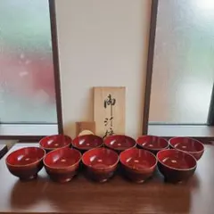 a682 輪島塗 坂本漆器店謹製 溜 汁椀 7客 共箱 茶懐石 | Mercari