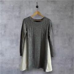 MERCURYDUO 異素材切替ケーブルニットワンピース