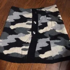 迷彩柄 ミニスカート ニット