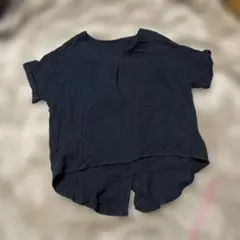 SHEIN 黒いクレープ素材 半袖Tシャツ Sサイズ