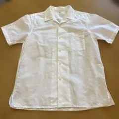 UNIQLO ホワイト 半袖シャツ リネンコットン