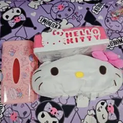 ハローキティ　リトルツインスターズ　BOXティッシュケース　カバーセット