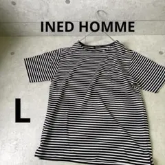 【イネドオム】メンズ半袖Tシャツ　ボーダー　Lのサムネイル