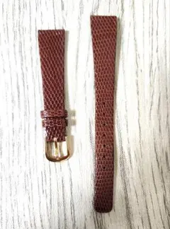 Women's watch strap, 15mm, BAMBI, brown lizard leather.