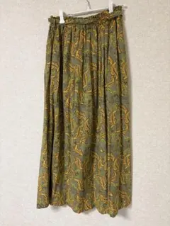 【coen】ペイズリー総柄ロングスカート