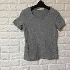 グレー 半袖　Tシャツ　カットソー　【S】　【XS】　レディース　インナー
