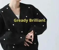 Gready Brilliant　ランダムドットＶネックカーディガン　ブラック