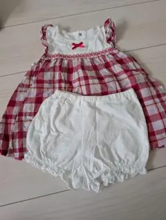 bebe ベビー服 上下セット チェック柄 トップス ブルマのサムネイル