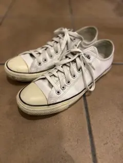 コンバース 白 レザー スニーカー