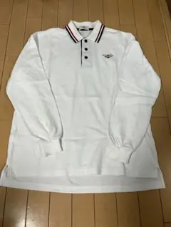 T ZOID ホワイト 長袖ポロシャツ M