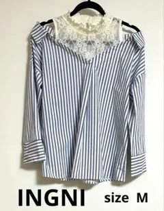 INGNI オフショルダー ストライプシャツ Mサイズ