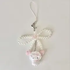 サンリオ　シークレットストラップ　ホワイトフリルデザインシリーズ　ハローキティ