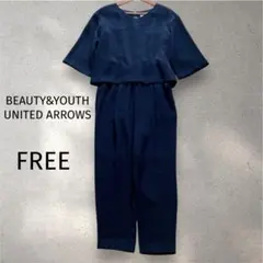 ユナイテッドアローズ　オールインワン フォーマル　キュプラ　ネイビー