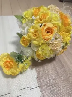 ウェディングブーケ イエローオレンジ造花