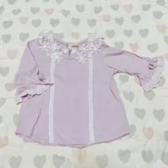 お花レース襟の七分袖ブラウス/スーリー