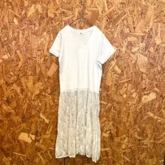RCWB RODEO CROWNS ロングワンピース フレア レース ホワイト