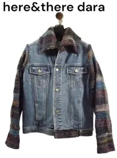 ヒア・アンド・ゼア ダラ ニット 切り替え Gジャン デニム ジャケット