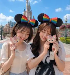 Disneyレインボーカチューシャ 2個セット ハワイ アウラニ購入 日本未発売 新品未使用 ハワイ アウラニディズニーホテル限定 カチューシャ