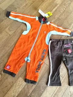 新品ロンパースと美品のパンツセット…BABYDOLL80　希少レアレトロ