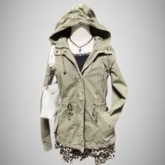 フード付きミリタリージャケット y2k 平成ギャル グランジ ギミック オリーブ