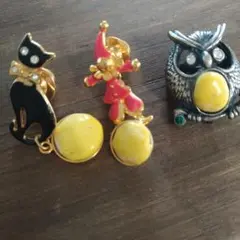 七宝焼 ピンバッジ ブローチ 3点