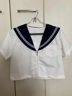 セーラー服トップススカートリボン付き 白/紺 文化祭 コスプレ