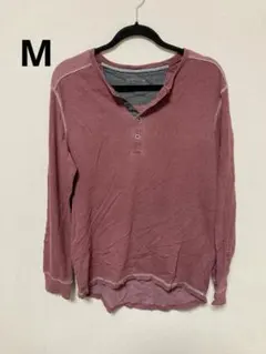 赤 長袖カットソー 【M】メンズ古着