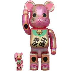 BE@RBRICK 招き猫 千万両 東京 桃色透明メッキ 400% - メルカリ