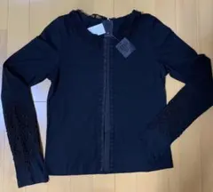 最終お値下げ！新品！ANNA SUI、黒のシンプルなカットソーカーデのサムネイル