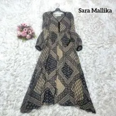 【Sara mallika】インド綿 バンダナ柄 ワンピース サラマリカ バンダナプリントワンピース マキシ丈 洗える インド綿