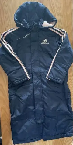 adidas フード付きベンチコート ネイビー