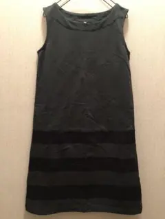 無印MUJI★緑紺チュニックワンピースM美品