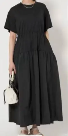 ユナイテッドアローズ　グリーンレーベルリラクシング　タフタドッキングワンピース
