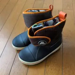 キッズ防水ブーツ ブラウン/オレンジ J2　20
