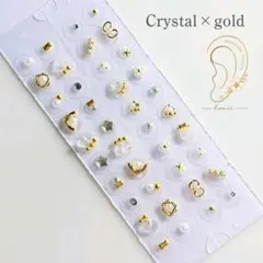 1171】耳つぼジュエリー 水晶 ゴールド 40粒