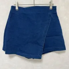美品✨ デニムスカパン ラップスカート風 ショートパンツ キュロット ミニ丈 M