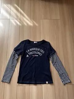 Le Coq Sportif 長袖Tシャツ ネイビー/ストライプ