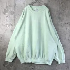 B1660古着　トレーナー　スウェット　薄緑　90s Y2K