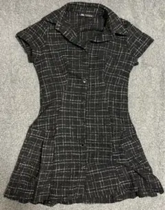 ZARA ザラ 半袖ツイードミニワンピース